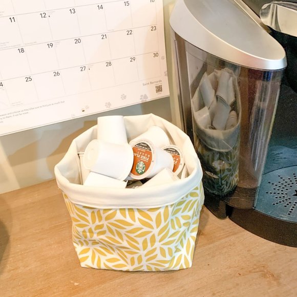 Set of 3 Cotton Canvas Planters or Storage Bins / Yellow / S M L / Fair Trade - Picture 3 of 8